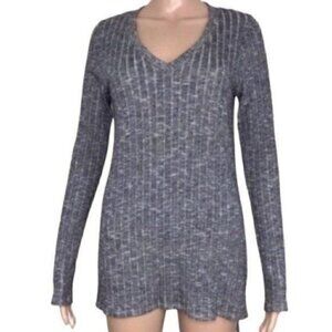 ANTHROPOLOGIE Deletta Gray Tunic Top Hi-Lo M